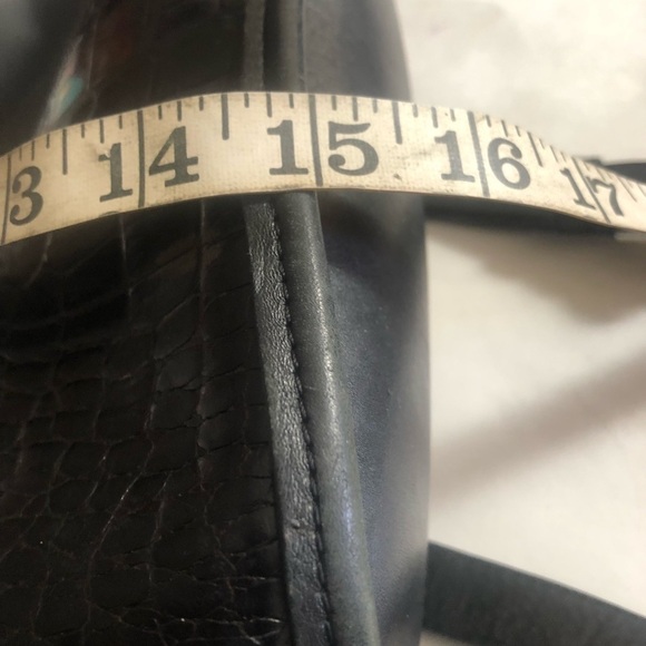 Authentic Vintage Brighton Leather Crocodile Black BackPack Heart Charm Silver - Picture 15 of 15